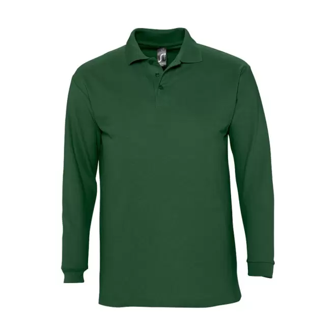 POLO PUBLICITAIRE MANCHES LONGUES HOMME 'WINTER II' - vert golf