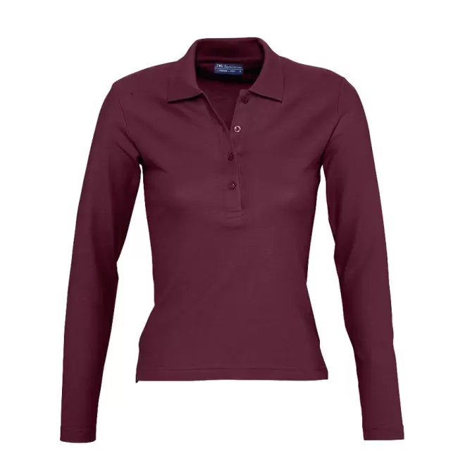POLO PUBLICITAIRE FEMME MANCHES LONGUES 'PODIUM' - bordeaux