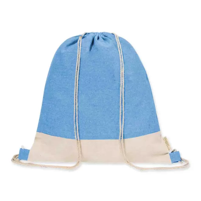 SAC A DOS CORDELETTE RECYCLE PERSONNALISABLE 'FORCOLA' - bleu