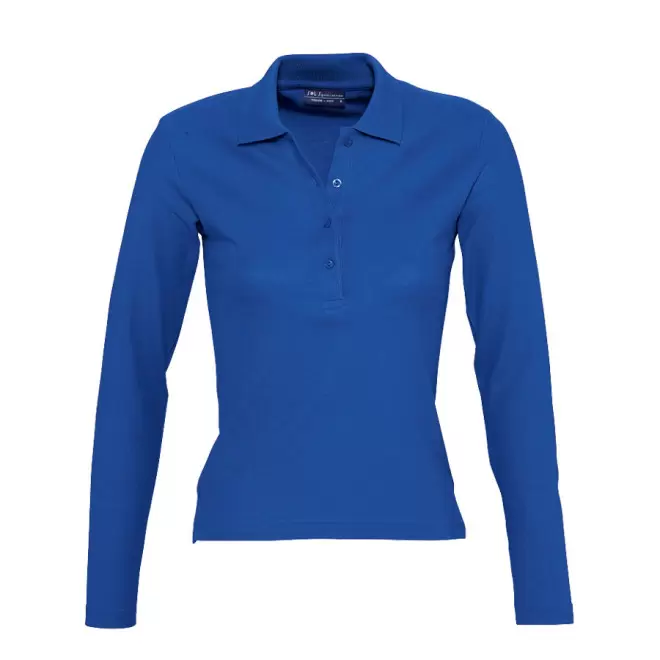 POLO PUBLICITAIRE FEMME MANCHES LONGUES 'PODIUM' - bleu royal