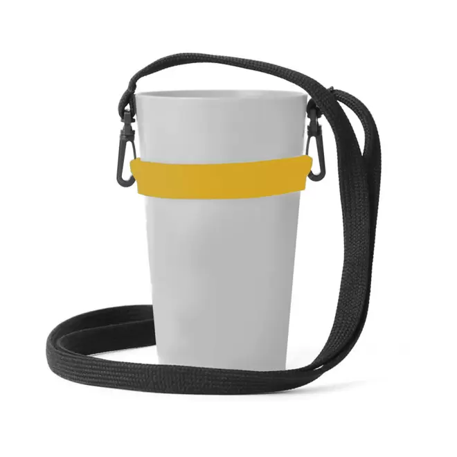 PORTE-GOBELET 30 CL ET 60 CL TOUR DE COU PUBLICITAIRE 'BORELIA' - jaune