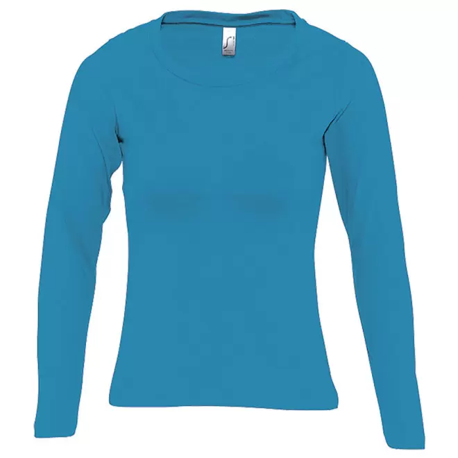 TEE-SHIRT PERSONNALISE FEMME MANCHES LONGUES 'MAJESTIC' 150 GR/M² - aqua