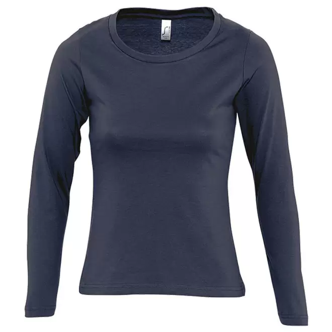 TEE-SHIRT PERSONNALISE FEMME MANCHES LONGUES 'MAJESTIC' 150 GR/M² - marine