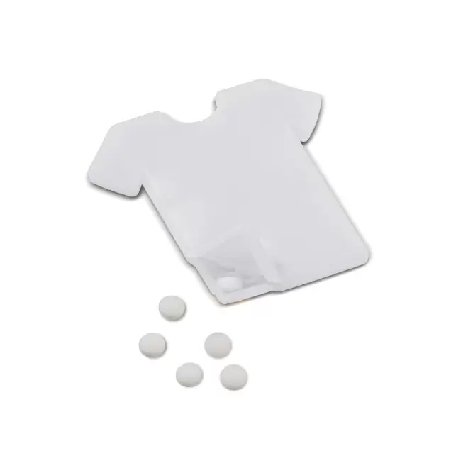 DISTRIBUTEUR DE BONBONS PERSONNALISABLE 'SKITTY SHIRT' - blanc