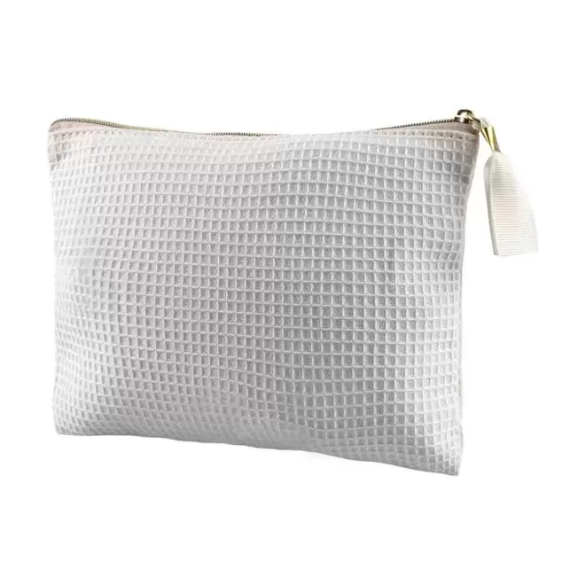 TROUSSE DE TOILETTE COTON PERSONNALISABLE 'WAFFLYT MINI' - blanc