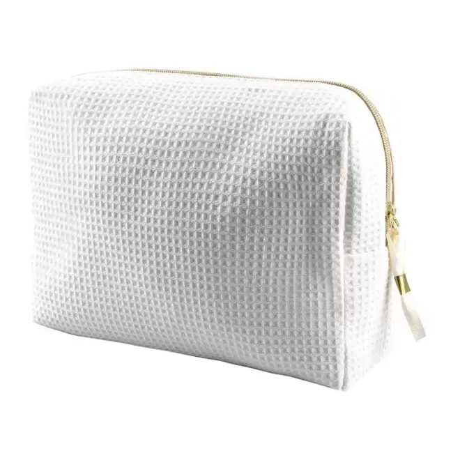 TROUSSE DE TOILETTE COTON PERSONNALISABLE 'WAFFLYT' - blanc