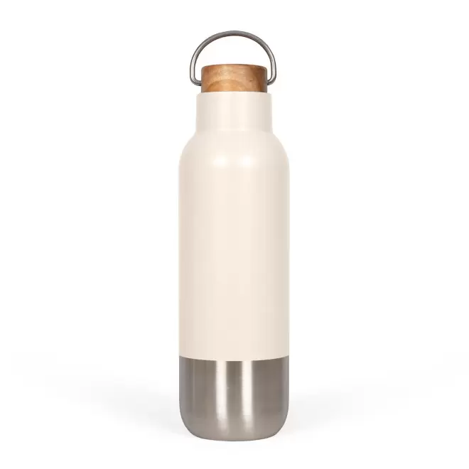 BOUTEILLE ISOTHERME RECYCLE 650ML PERSONNALISABLE 'LEVIA' - beige