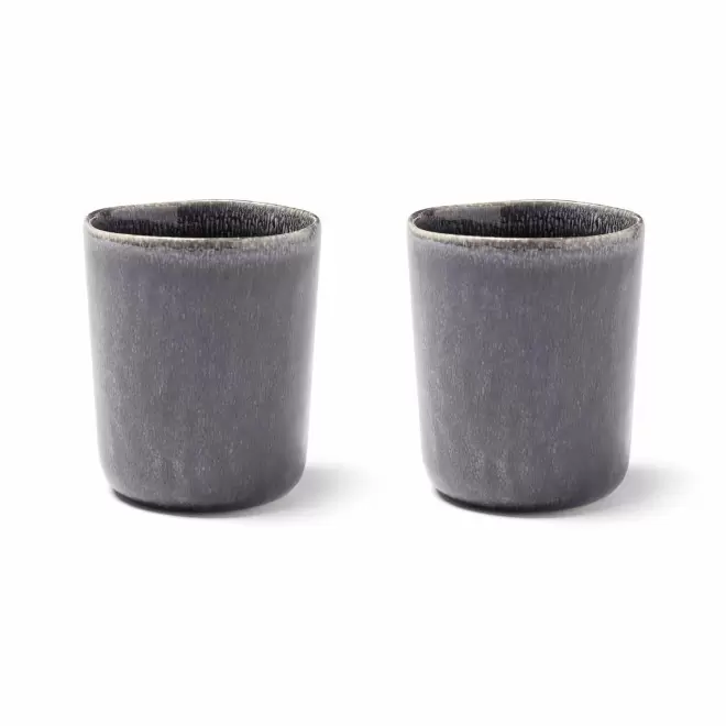 SET DE 2 TASSES EN GRES PERSONNALISABLE 'HORUNA' - noir