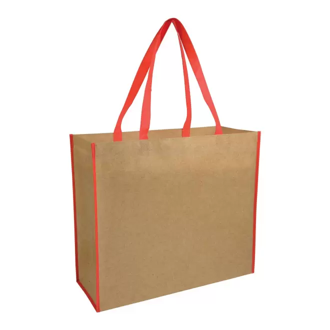 SAC CABAS PERSONNALISABLE NON TISSE LAMINE 'VILLY' - rouge