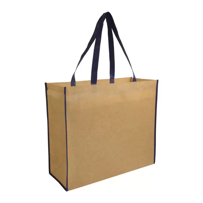 SAC CABAS PERSONNALISABLE NON TISSE LAMINE 'VILLY' - bleu