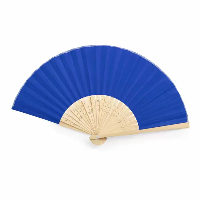 EVENTAIL PERSONNALISABLE EN BAMBOU 'FANNY BAMBOU' - bleu