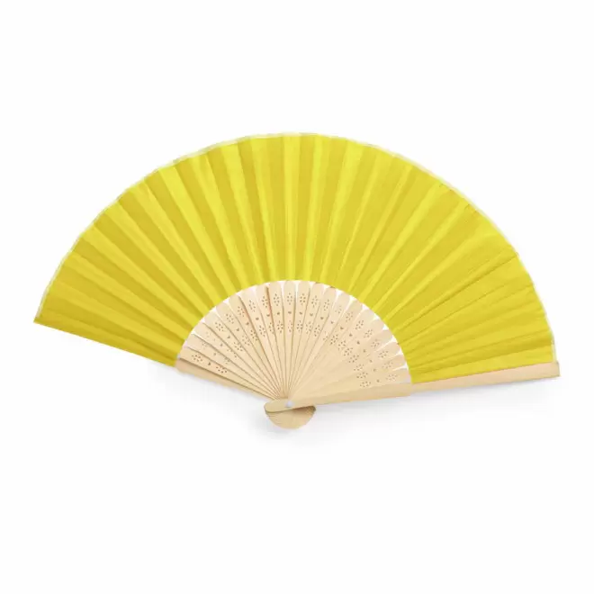 EVENTAIL PERSONNALISABLE EN BAMBOU 'FANNY BAMBOU' - jaune