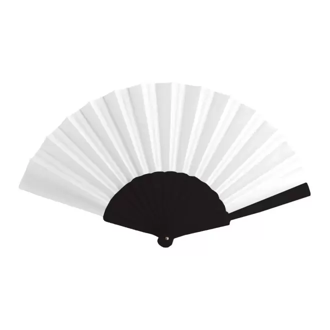 EVENTAIL PERSONNALISABLE EN PLASTIQUE TISSU 'FANNY QUADRI' - noir