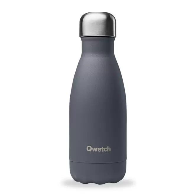 BOUTEILLE ISOTHERME PERSONNALISABLE INOX '260 ML QWETCH®' - gris