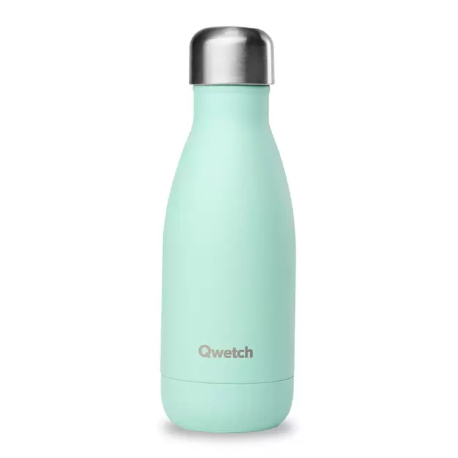 BOUTEILLE ISOTHERME PERSONNALISABLE INOX '260 ML QWETCH®' - vert pastel