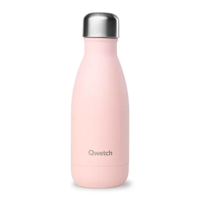 BOUTEILLE ISOTHERME PERSONNALISABLE INOX '260 ML QWETCH®' - rose pastel
