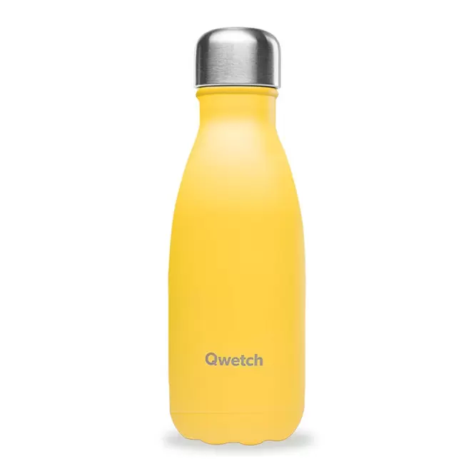 BOUTEILLE ISOTHERME PERSONNALISABLE INOX '260 ML QWETCH®' - jaune
