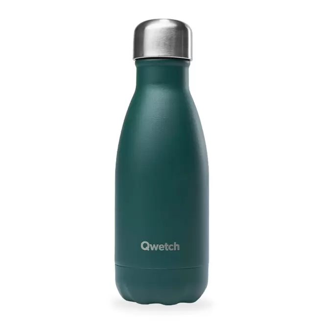 BOUTEILLE ISOTHERME PERSONNALISABLE INOX '260 ML QWETCH®' - vert emeraude