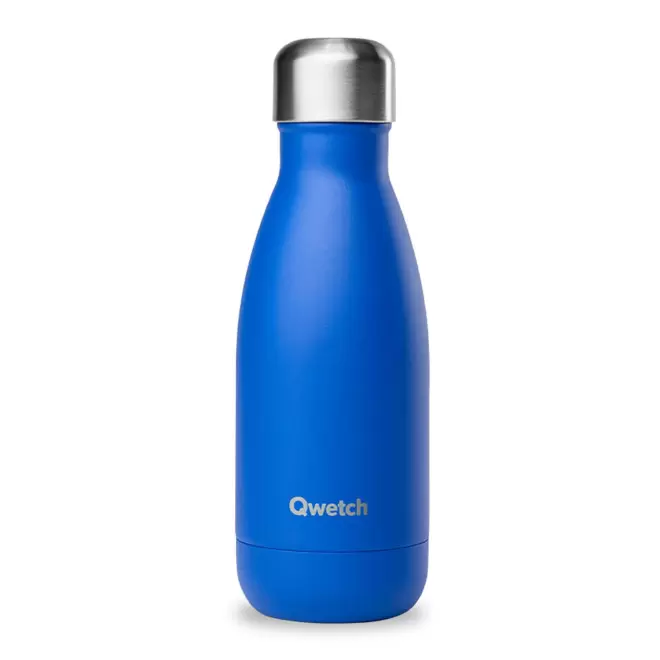 BOUTEILLE ISOTHERME PERSONNALISABLE INOX '260 ML QWETCH®' - bleu royal