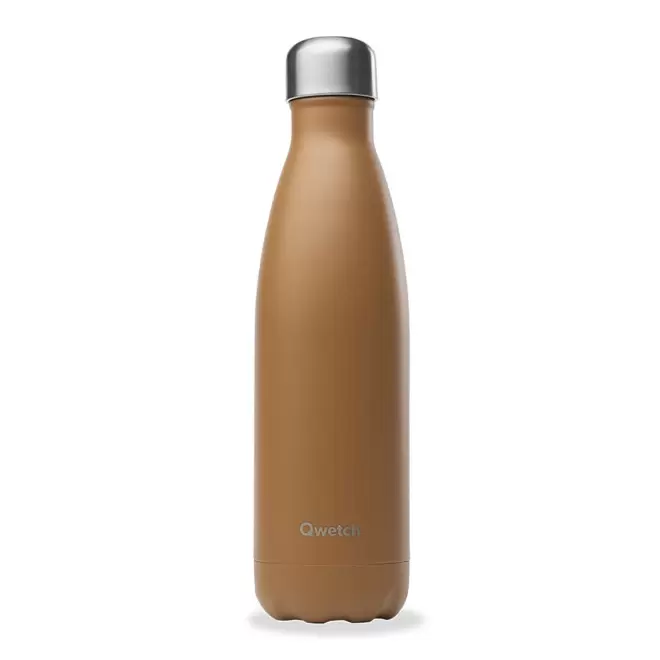 BOUTEILLE ISOTHERME PERSONNALISABLE INOX '500 ML QWETCH®' - camel