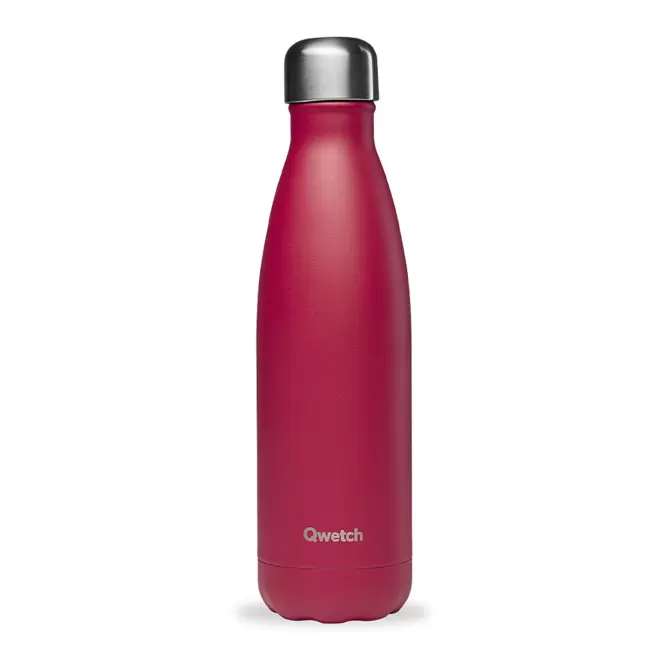 BOUTEILLE ISOTHERME PERSONNALISABLE INOX '500 ML QWETCH®' - framboise