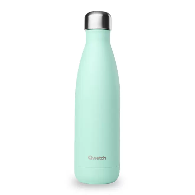 BOUTEILLE ISOTHERME PERSONNALISABLE INOX '500 ML QWETCH®' - vert pastel