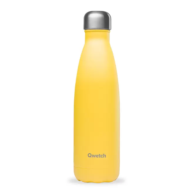 BOUTEILLE ISOTHERME PERSONNALISABLE INOX '500 ML QWETCH®' - jaune