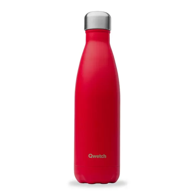 BOUTEILLE ISOTHERME PERSONNALISABLE INOX '500 ML QWETCH®' - rouge cardinal