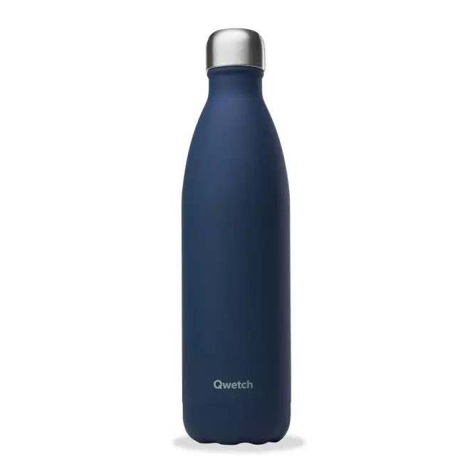 BOUTEILLE ISOTHERME PERSONNALISABLE INOX 750 ML QWETCH® - bleu