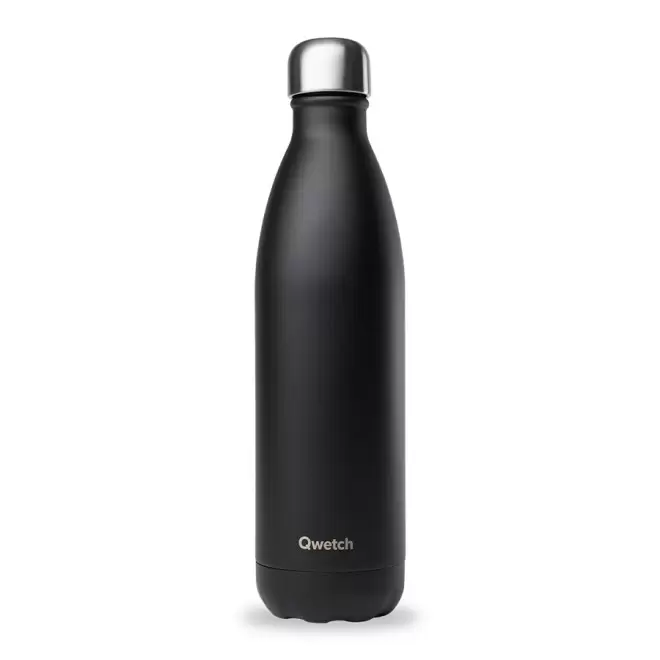 BOUTEILLE ISOTHERME PERSONNALISABLE INOX 750 ML QWETCH® - noir