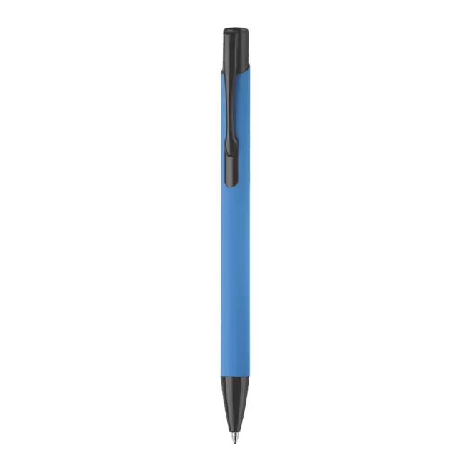 STYLO PUBLICITAIRE EN ALUMINIUM 'SOFTLY BLACK' - bleu clair