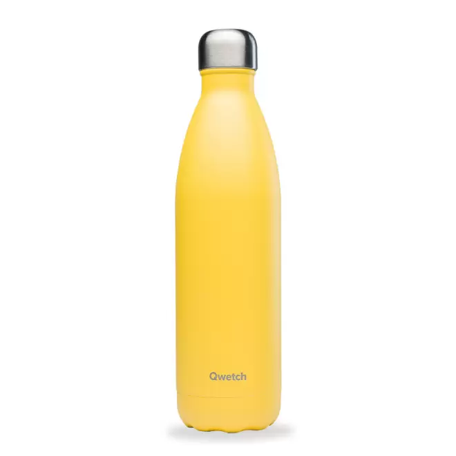 BOUTEILLE ISOTHERME PERSONNALISABLE INOX 750 ML QWETCH® - jaune