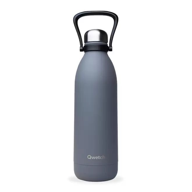 BOUTEILLE ISOTHERME PERSONNALISABLE INOX '1,5L QWETCH®' - gris clair