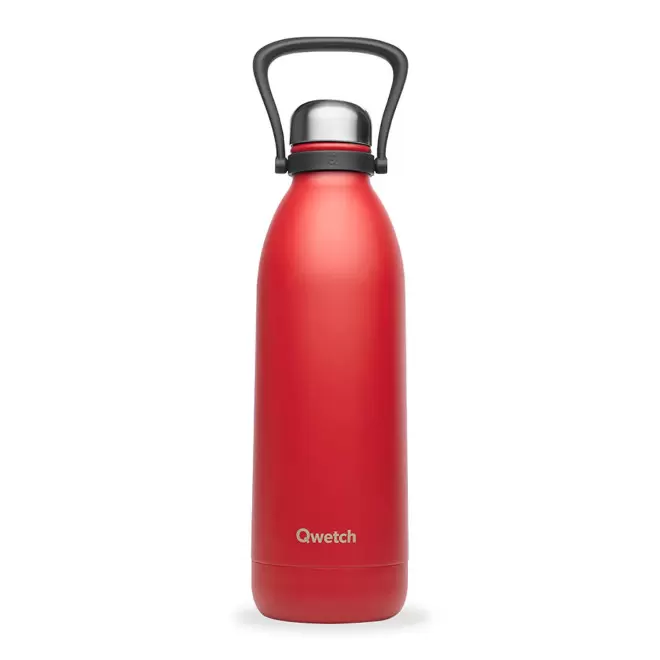 BOUTEILLE ISOTHERME PERSONNALISABLE INOX '1,5L QWETCH®' - rouge cardinal