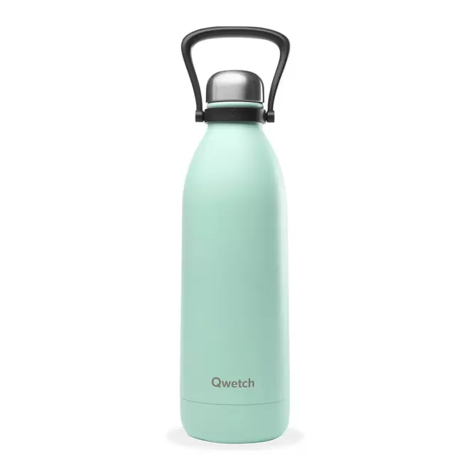 BOUTEILLE ISOTHERME PERSONNALISABLE INOX '1,5L QWETCH®' - vert pastel