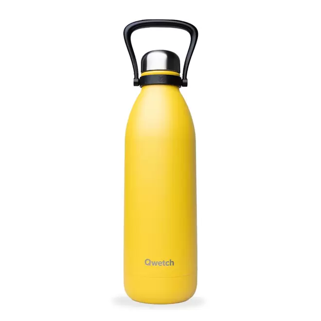 BOUTEILLE ISOTHERME PERSONNALISABLE INOX '1,5L QWETCH®' - jaune