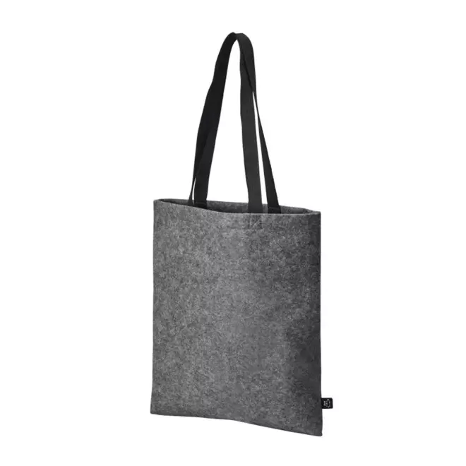 TOTE BAG PERSONNALISABLE EN FEUTRINE RPET 'TALMI' - gris chiné