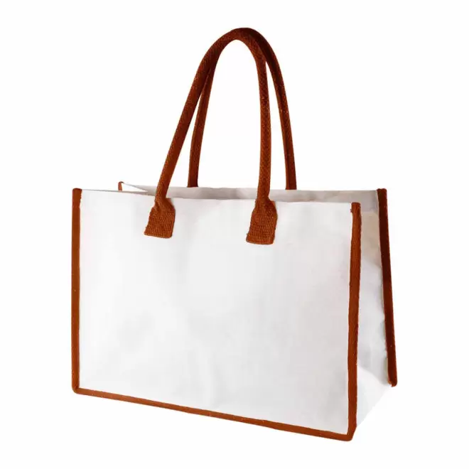 CABAS EN TOILE DE COTON PERSONNALISABLE 'BALA' - marron