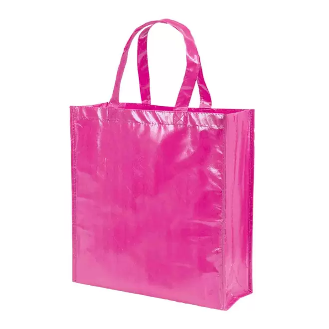 CABAS PERSONNALISABLE EN NON TISSE LAMINE BRILLANT 'VILLO' - fuchsia