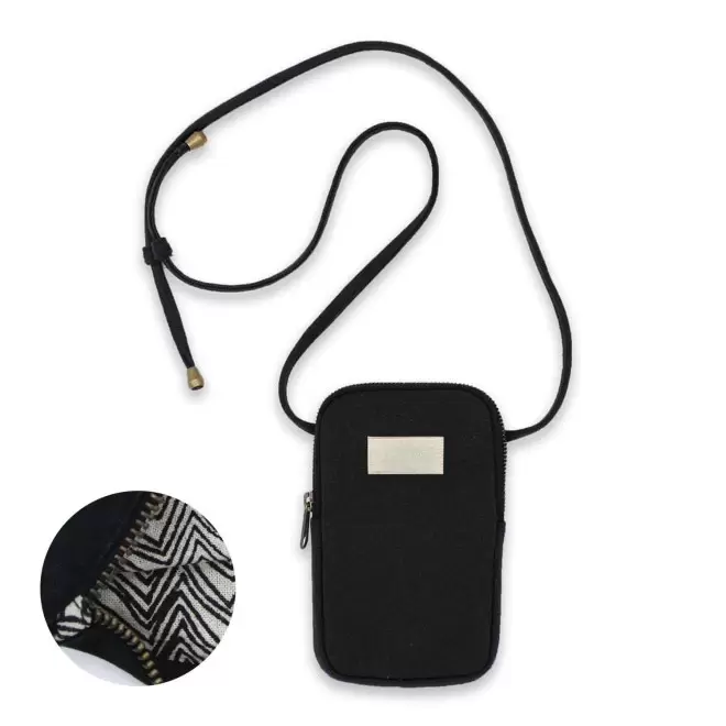 SACOCHE TELEPHONE PERSONNALISABLE STUDIO BY HINDBAG 'THEO' - noir