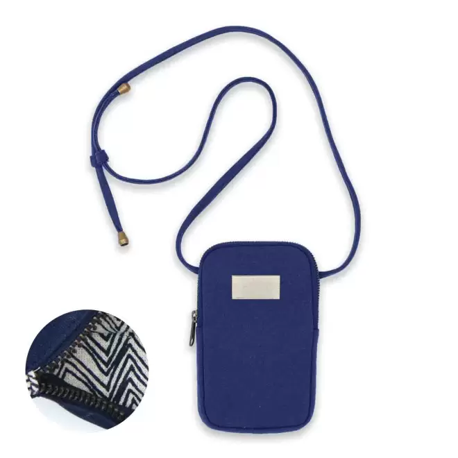 SACOCHE TELEPHONE PERSONNALISABLE STUDIO BY HINDBAG 'THEO' - marine