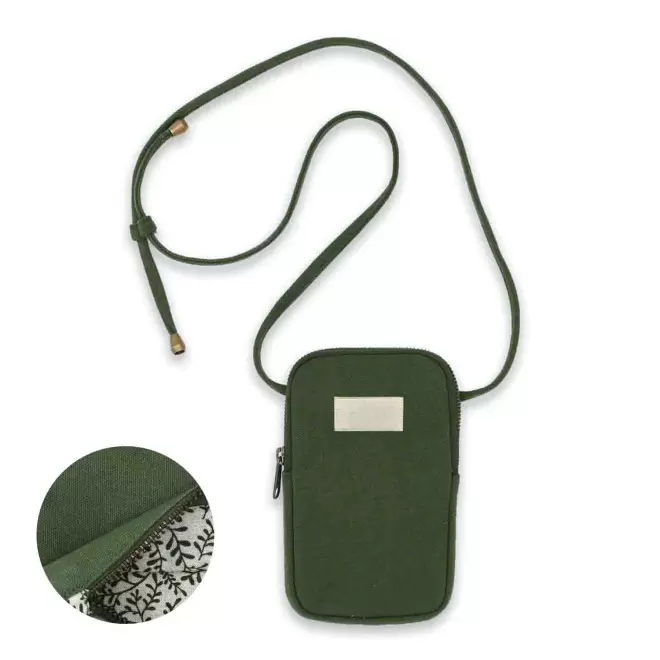 SACOCHE TELEPHONE PERSONNALISABLE STUDIO BY HINDBAG 'THEO' - olive