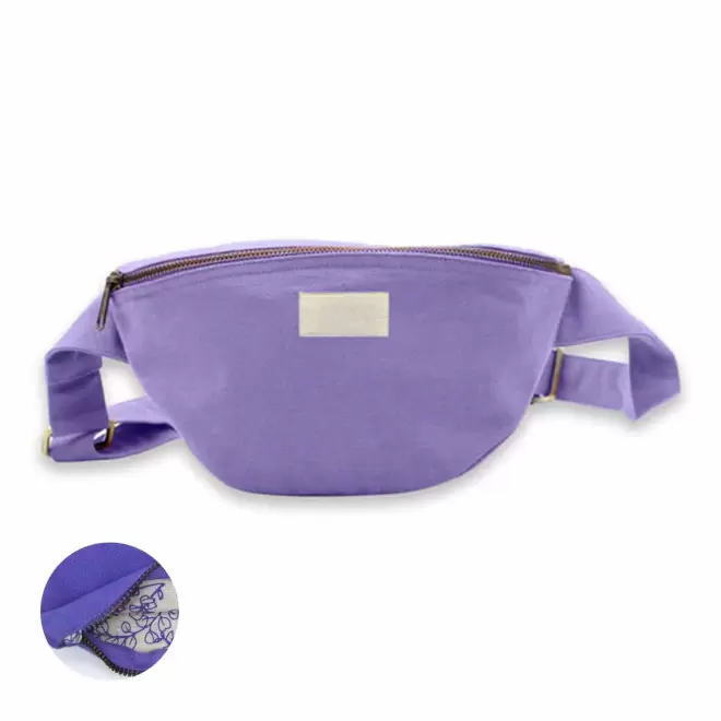 SAC BANANE PERSONNALISABLE COTON STUDIO BY HINDBAG 'VALENTINA' - lavande