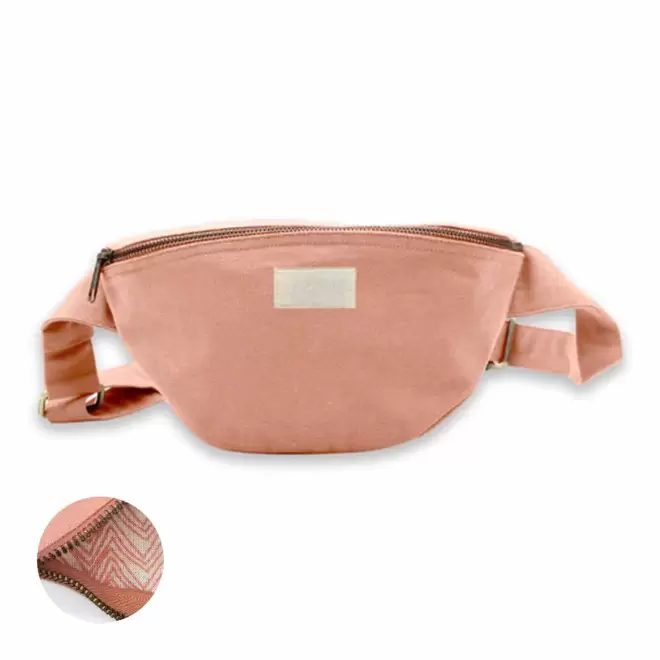 SAC BANANE PERSONNALISABLE COTON STUDIO BY HINDBAG 'VALENTINA' - saumon