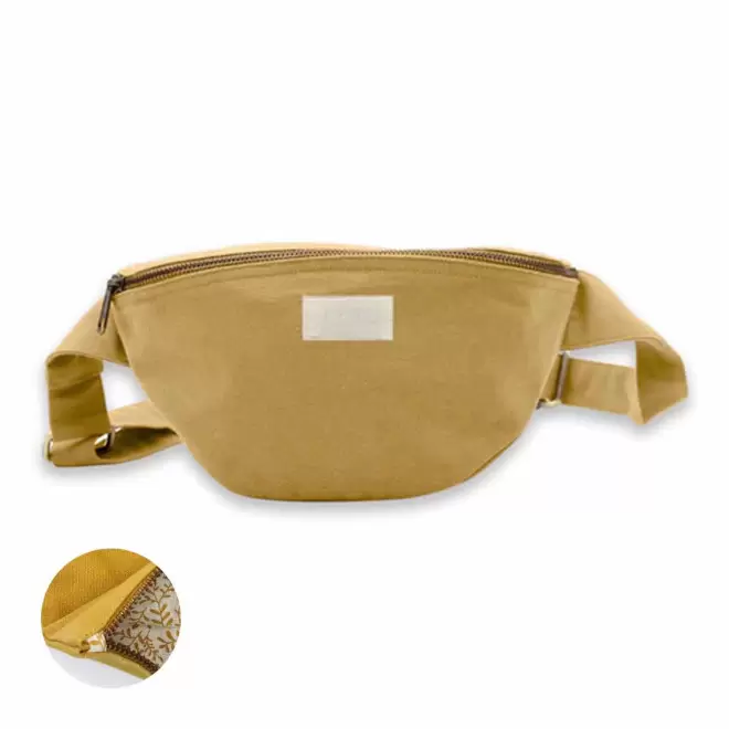 SAC BANANE PERSONNALISABLE COTON STUDIO BY HINDBAG 'VALENTINA' - ocre
