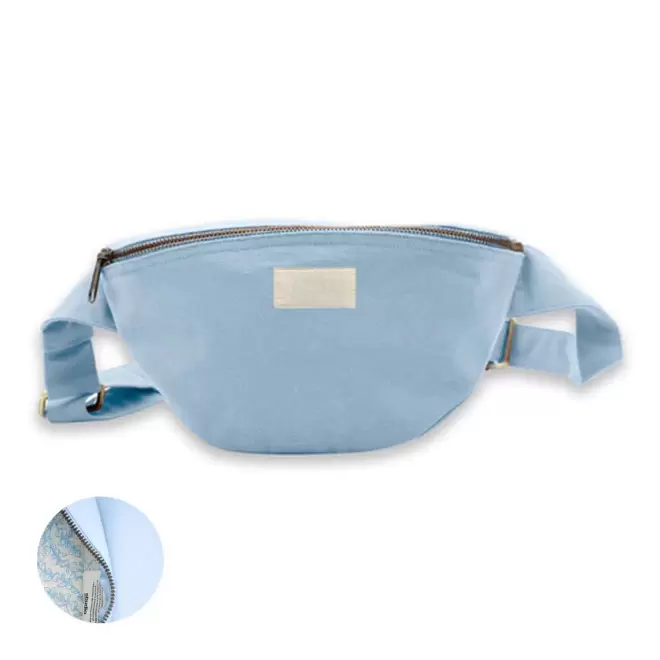 SAC BANANE PERSONNALISABLE COTON STUDIO BY HINDBAG 'VALENTINA' - azur