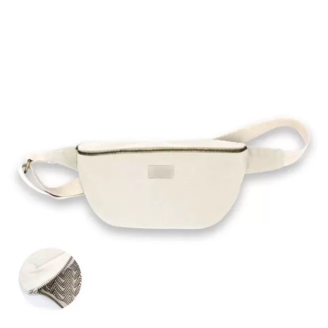 SAC BANANE PERSONNALISABLE EN COTON STUDIO BY HINDBAG 'ANTOINE' - écru