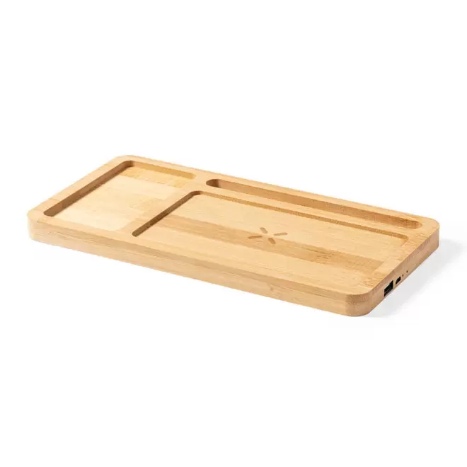 ORGANISATEUR CHARGEUR INDUCTION PERSONNALISABLE 'STENGER 15W' - bois