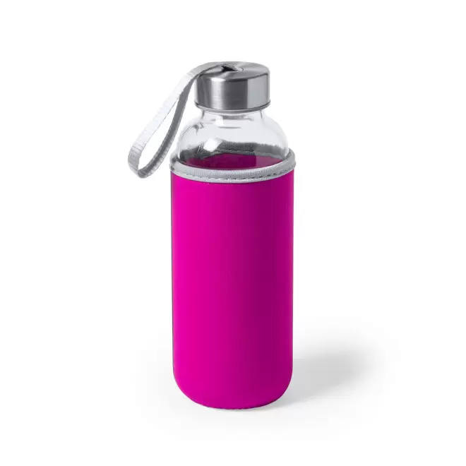 BOUTEILLE EN VERRE PERSONNALISABLE 'MALDEN' - fuchsia