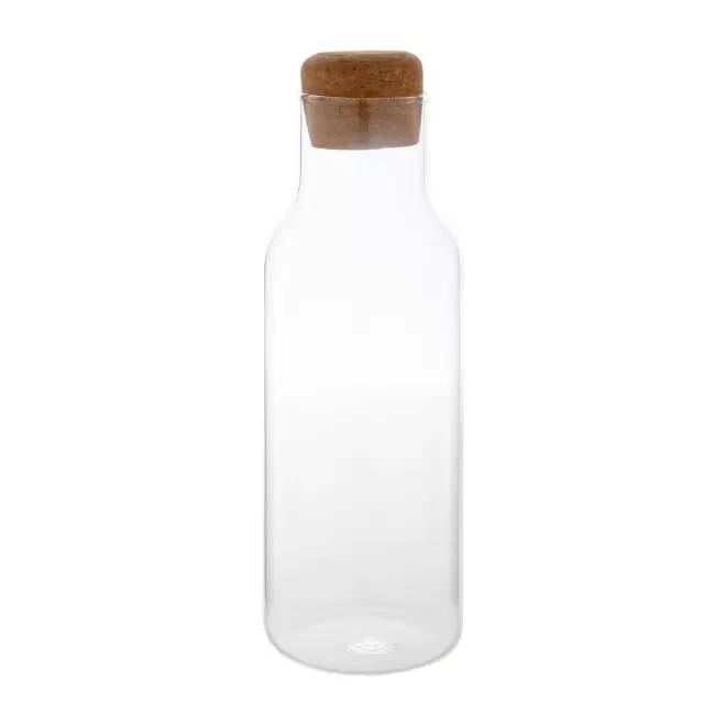 CARAFE VERRE AVEC BOUCHON LIEGE 1L PERSONNALISABLE 'JUCY' - transparent